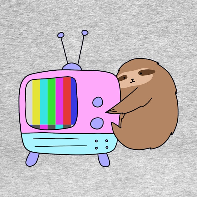 Vintage No Signal TV Sloth by saradaboru